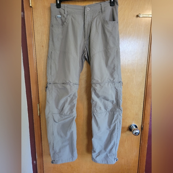 KUHL Khaki Gray Liberator Convertible Stealth Zip Cargo Pants Size 32x32 - Picture 3 of 13
